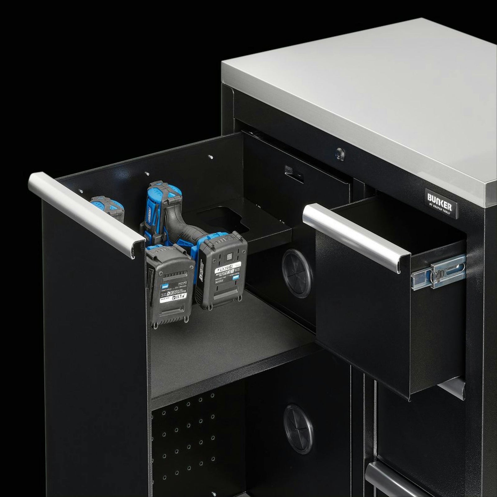 Draper BUNKER Modular Power Tool Base Cabinet, 4 Drawer, 680mm - MS400-PTBC