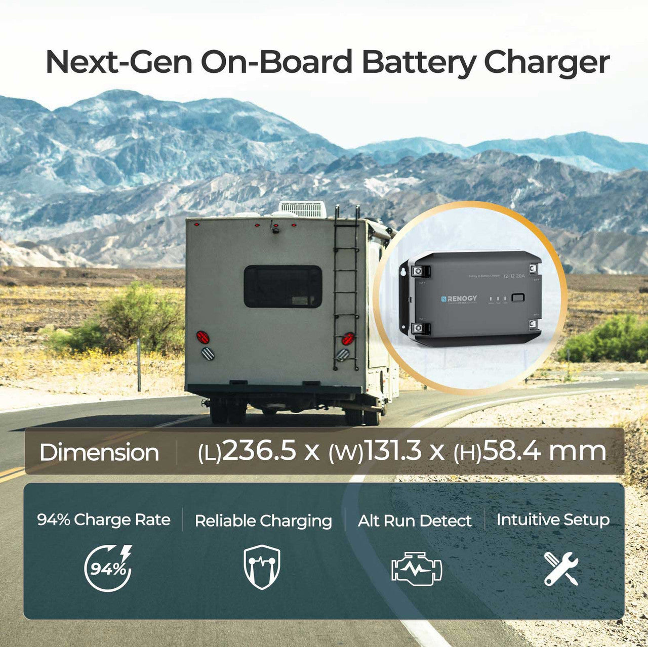Renogy 12V 20A DC to DC Battery Charger