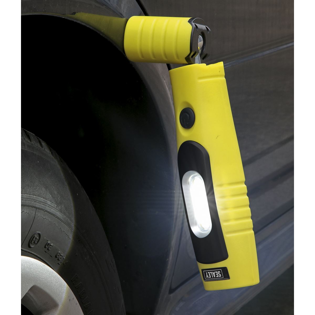 Sealey Yellow Rechargeable 360° Inspection Lamp 7 SMD+3W LED Lithium-ion
