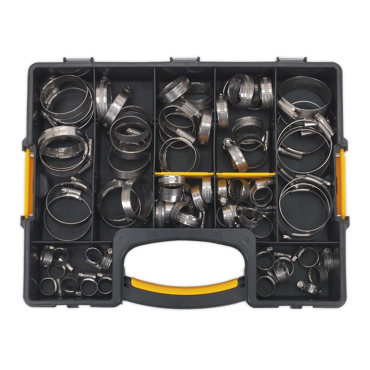 Sealey Hose Clip Assortment 90pc Stainless Steel10-57mm SHCSS90AC