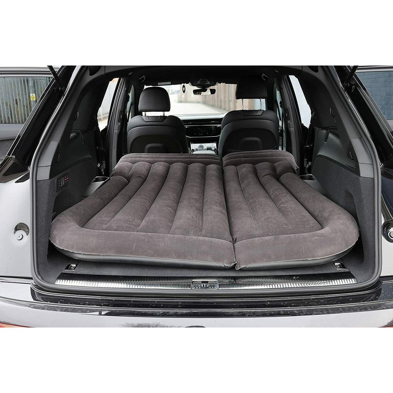 Camping Travel Inflatable Rear Car Boot Double Air Bed Mattress Grey