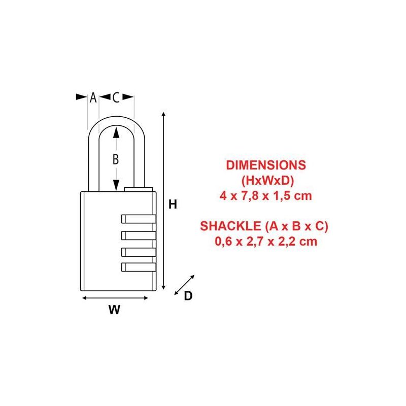 Master Lock Black Finish 40mm 4-Digit Combination Padlock