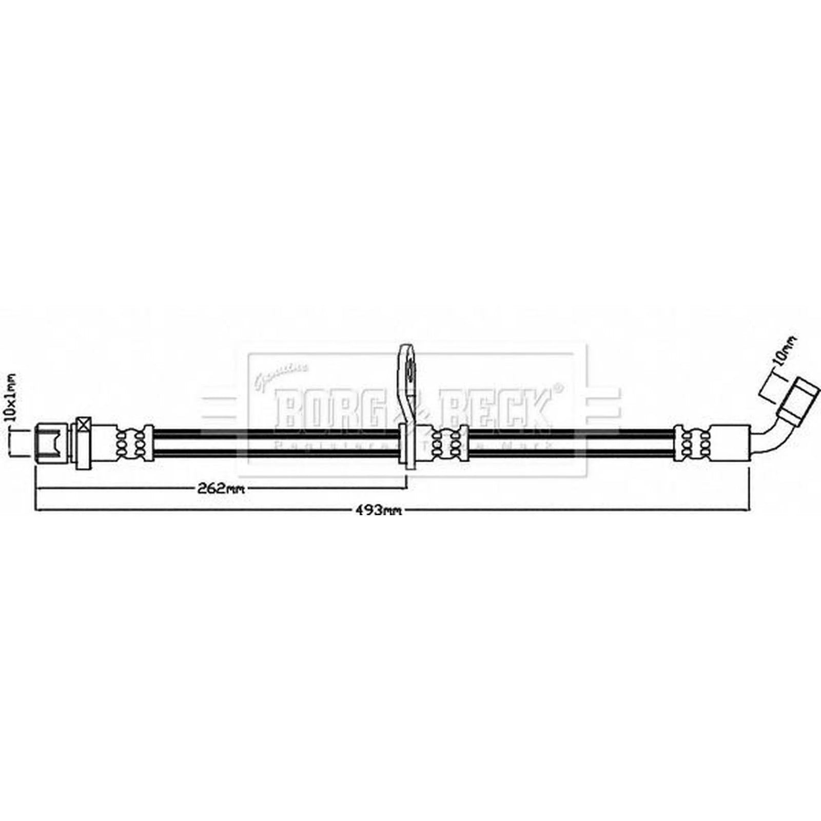 Borg & Beck Brake Hydraulic Hose Line Rear Left BBH8081