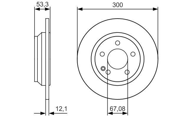 Bosch 2 x Solid 300mm Brake Disc 0986479D12