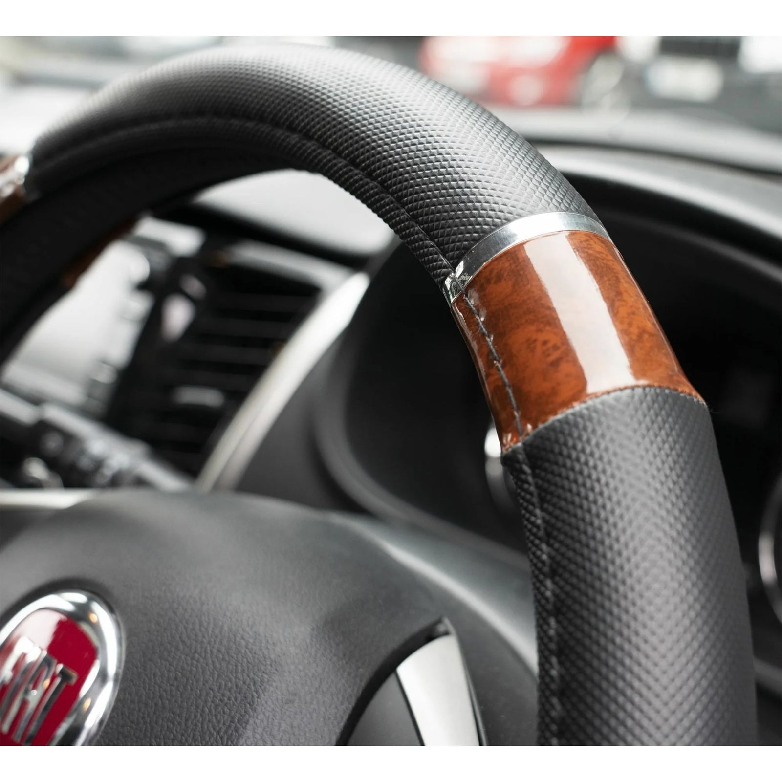Simply Wood Effect Steering Wheel Cover Universal 15" Anti-slip Protector