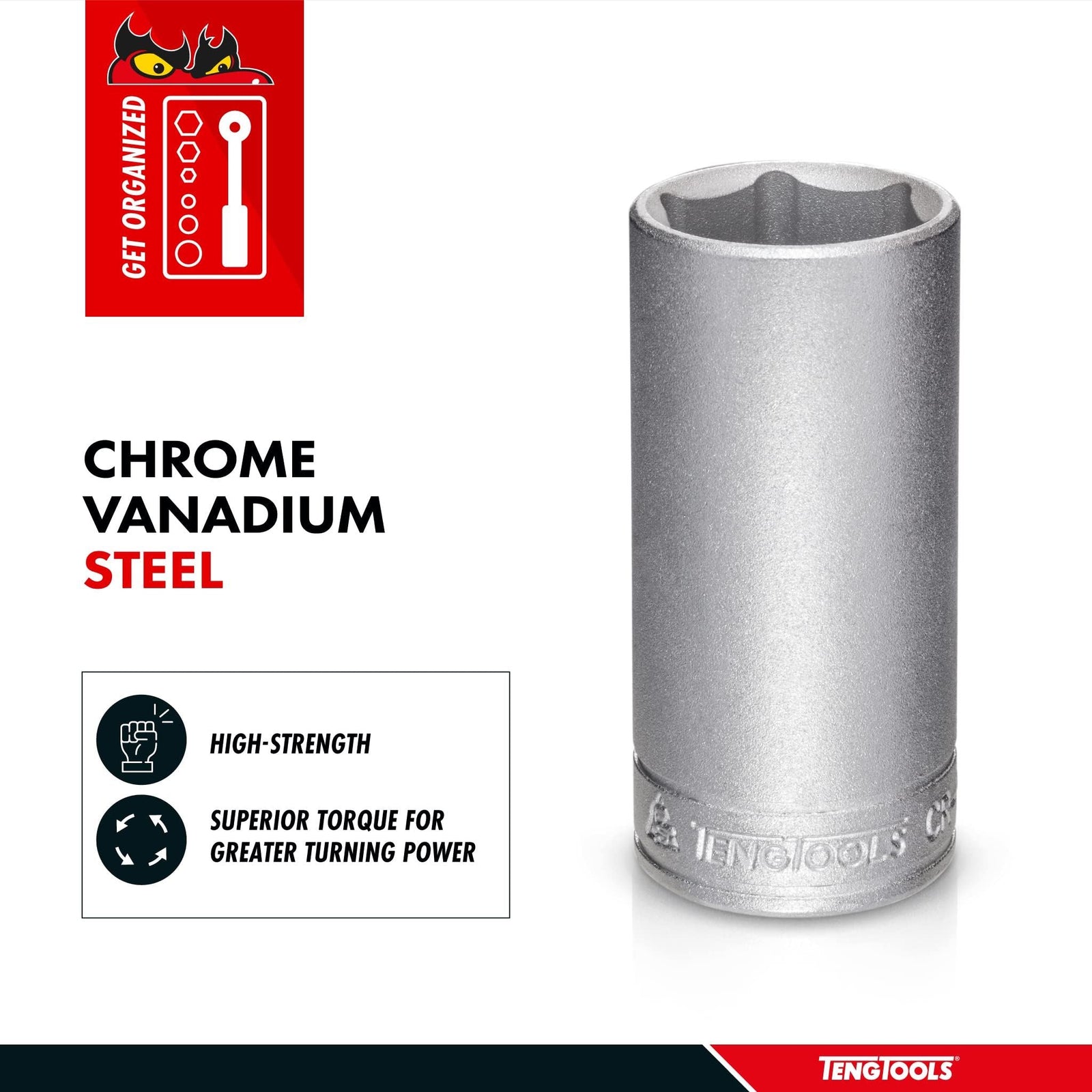 Teng Tools 3/8" Deep Socket 6 pt AF 7/16"