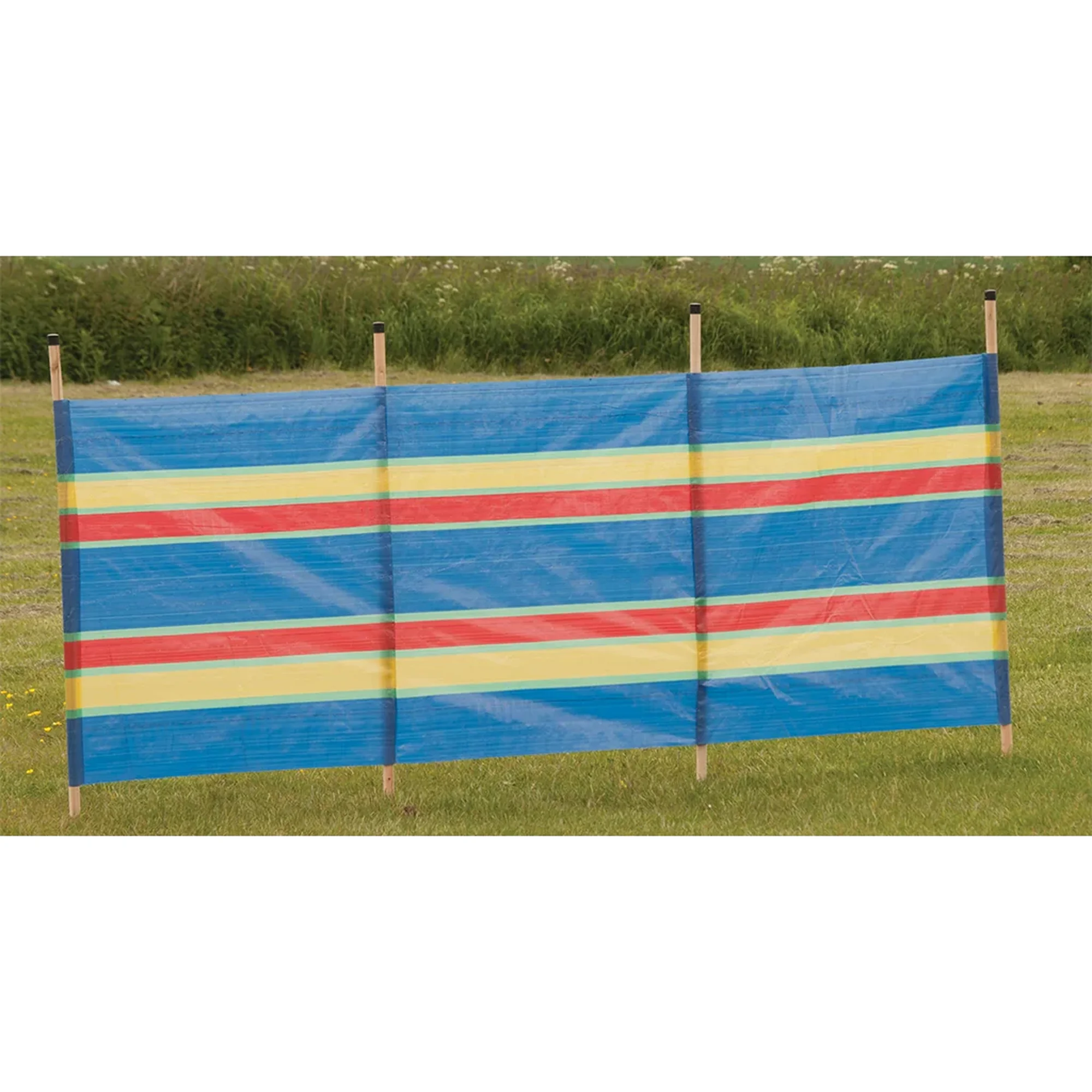 Unbranded 4 Pole Multicoloured Polythene Windbreak - 1.606 kg