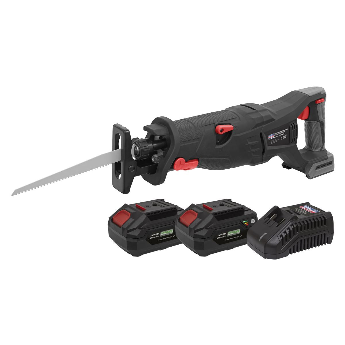 Sealey Brushless Reciprocating Saw 20V SV20 Series Kit 2 Batteries CP20VRSXKIT