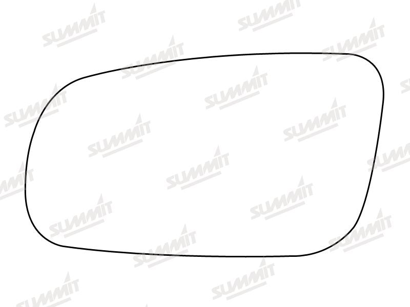 Summit Stick-On Standard Mirror Glass fits VW Golf Mk4 98 on LHS