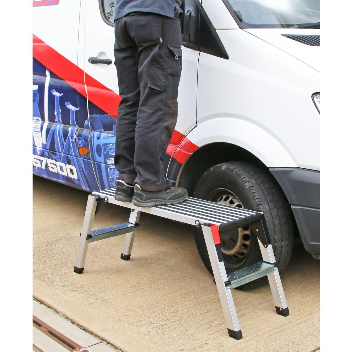 Sealey Folding Platform 2-Tread Aluminium - EN 131-4 APS2