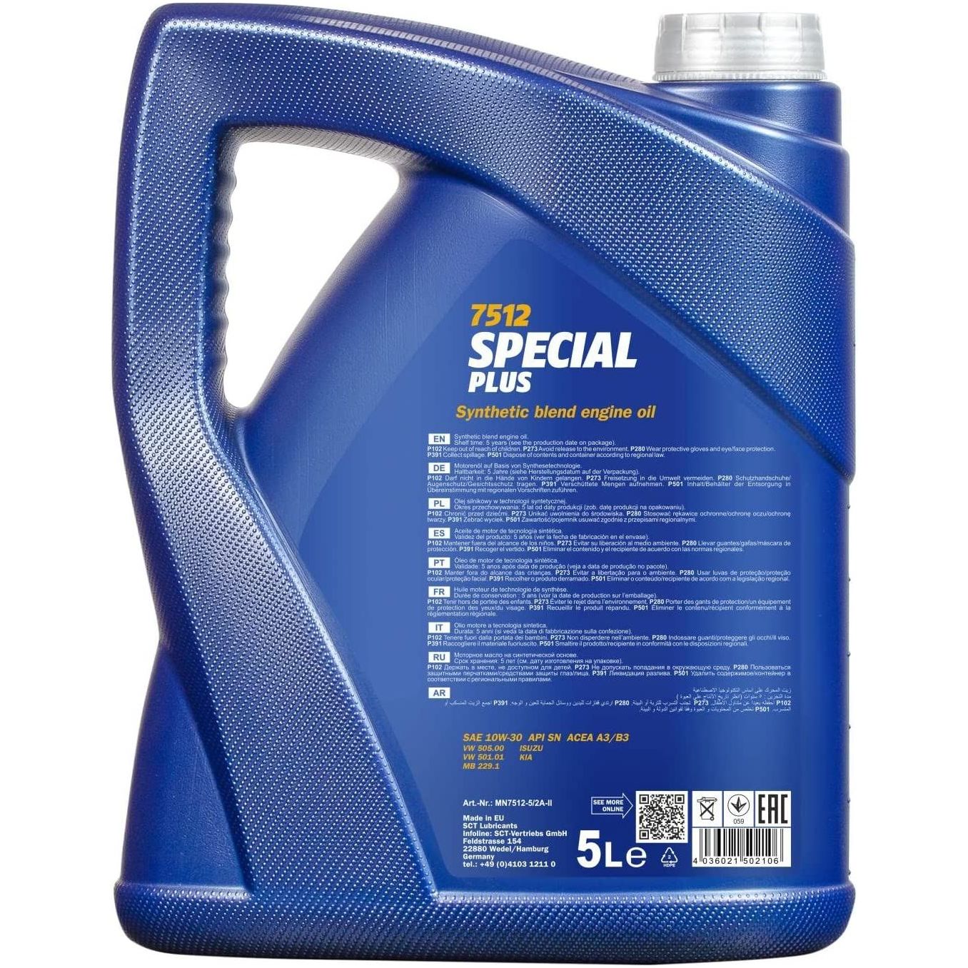 4x Mannol 5L Special Plus 10w30 HC Synthetic Engine Oil SL/CF ACEA A3/B4 MB229.1