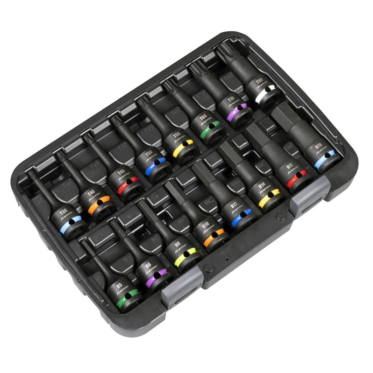 Sealey Premier Impact Socket Bit Set 1/2" Drive 16 Piece