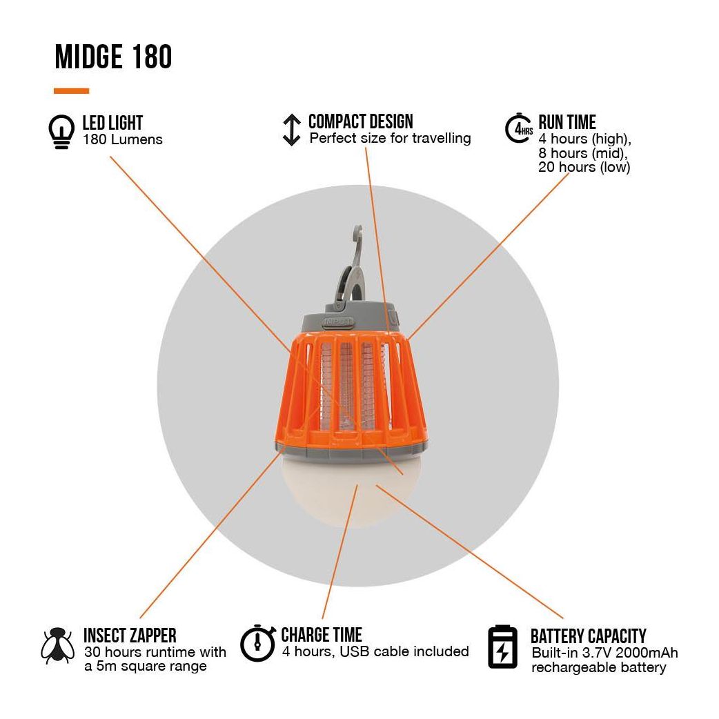 Vango Midge 180 Insect Control Rechargeable Camp Light