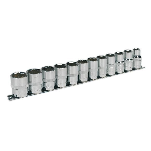 Sealey Socket Set 12pc 1/2"Sq Drive 6pt WallDrive Metric AK2695
