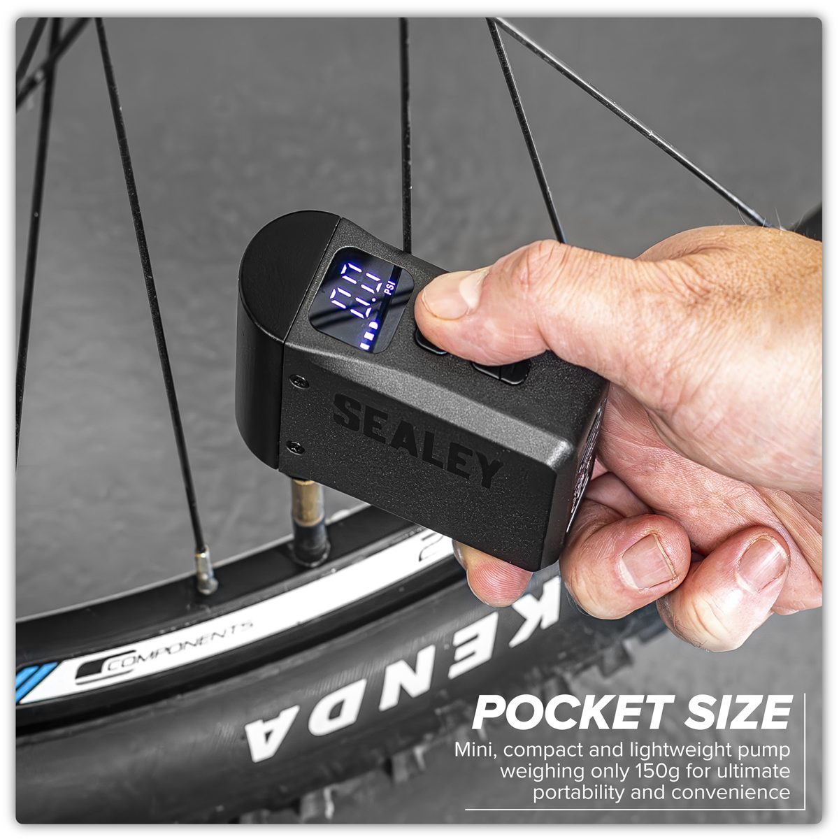 Sealey Mini Digital Bike Pump CTI100 120psi Rechargeable