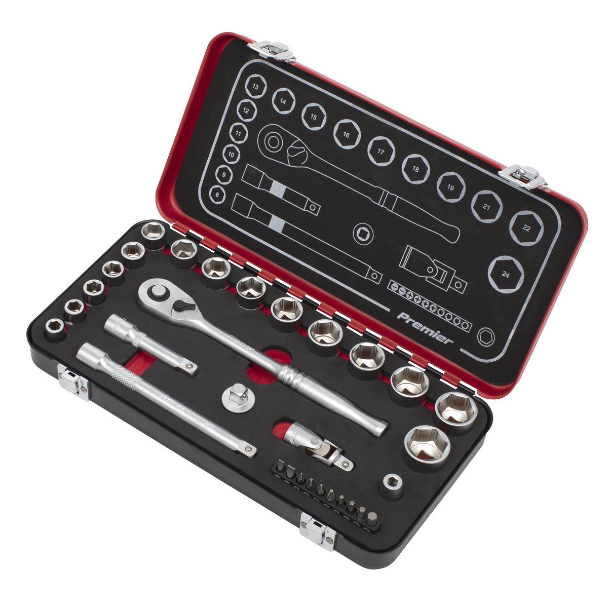 Sealey Premier Platinum Premier Platinum Socket Set 3/8"Sq Drive 31pc AK7921