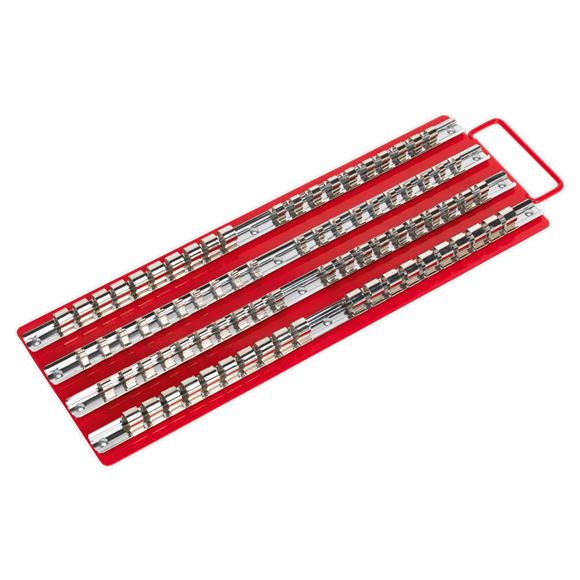 Sealey Socket Rail Tray Red 1/4" 3/8" & 1/2"Sq Drive AK271