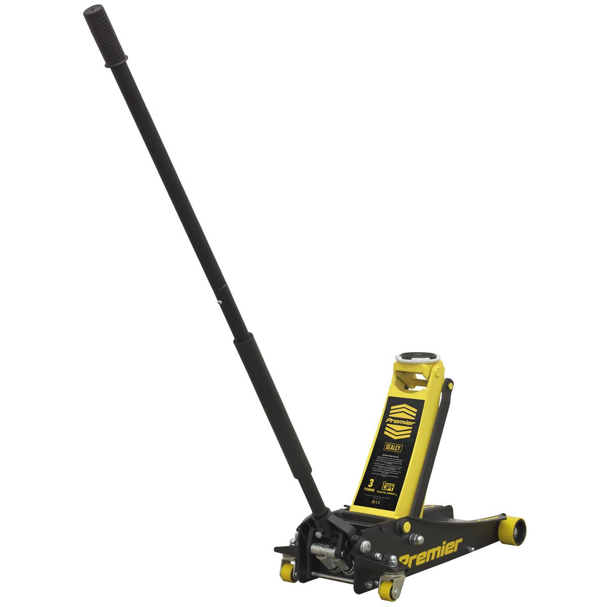 Premier Low Profile Trolley Jack with Rocket Lift 3 Tonne - Yellow