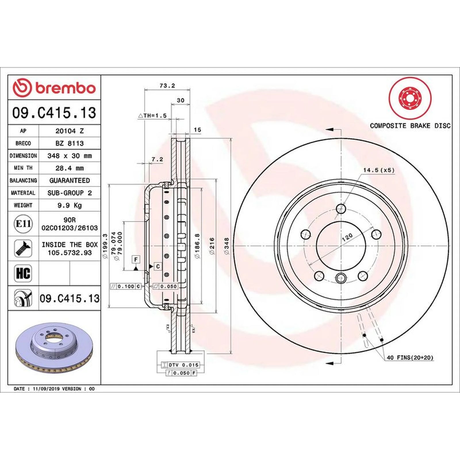 Brembo 2 x Aluminium Brake Disc Hub Brake Discs fits BMW Z4 Roadster 2009-2016
