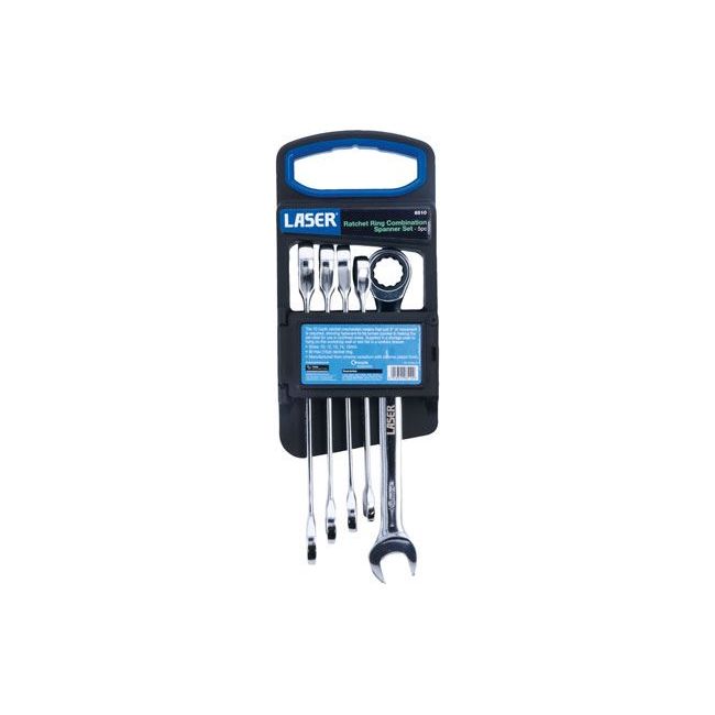 Laser Ratchet Ring Combination Spanner Set 5pc 8510