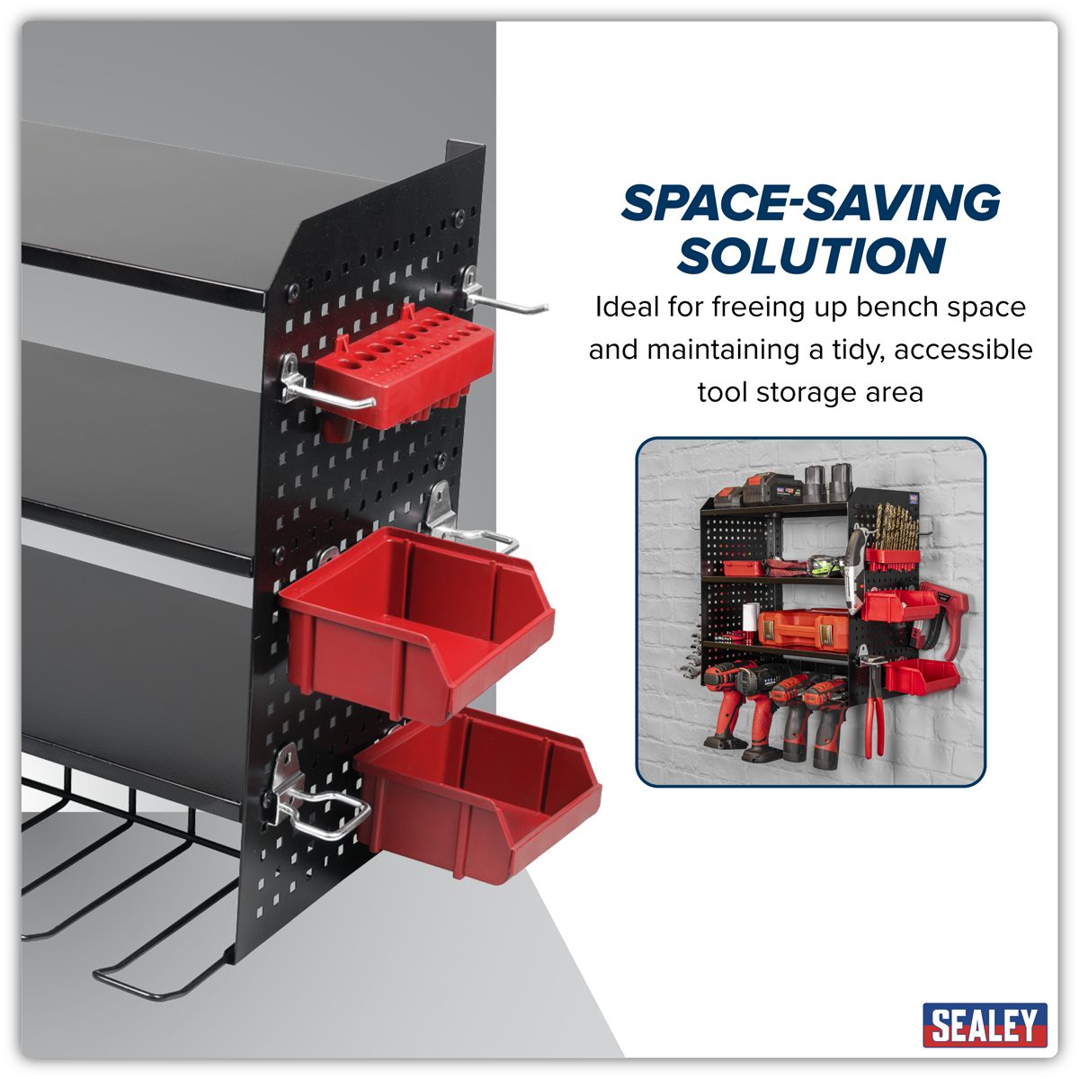 Sealey PTSR4 Power Tool Storage Rack with 3 Shelves
