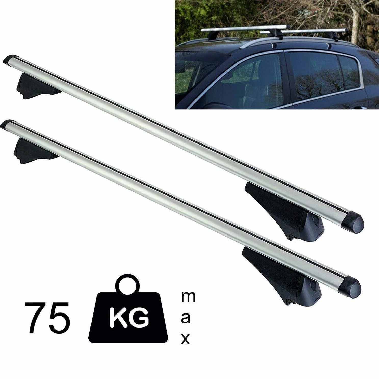 Summit Value Aluminium Roof Bars fits Audi A3 Sportback 8V 2012-2020  Hatchback 5-dr with Flush Rails