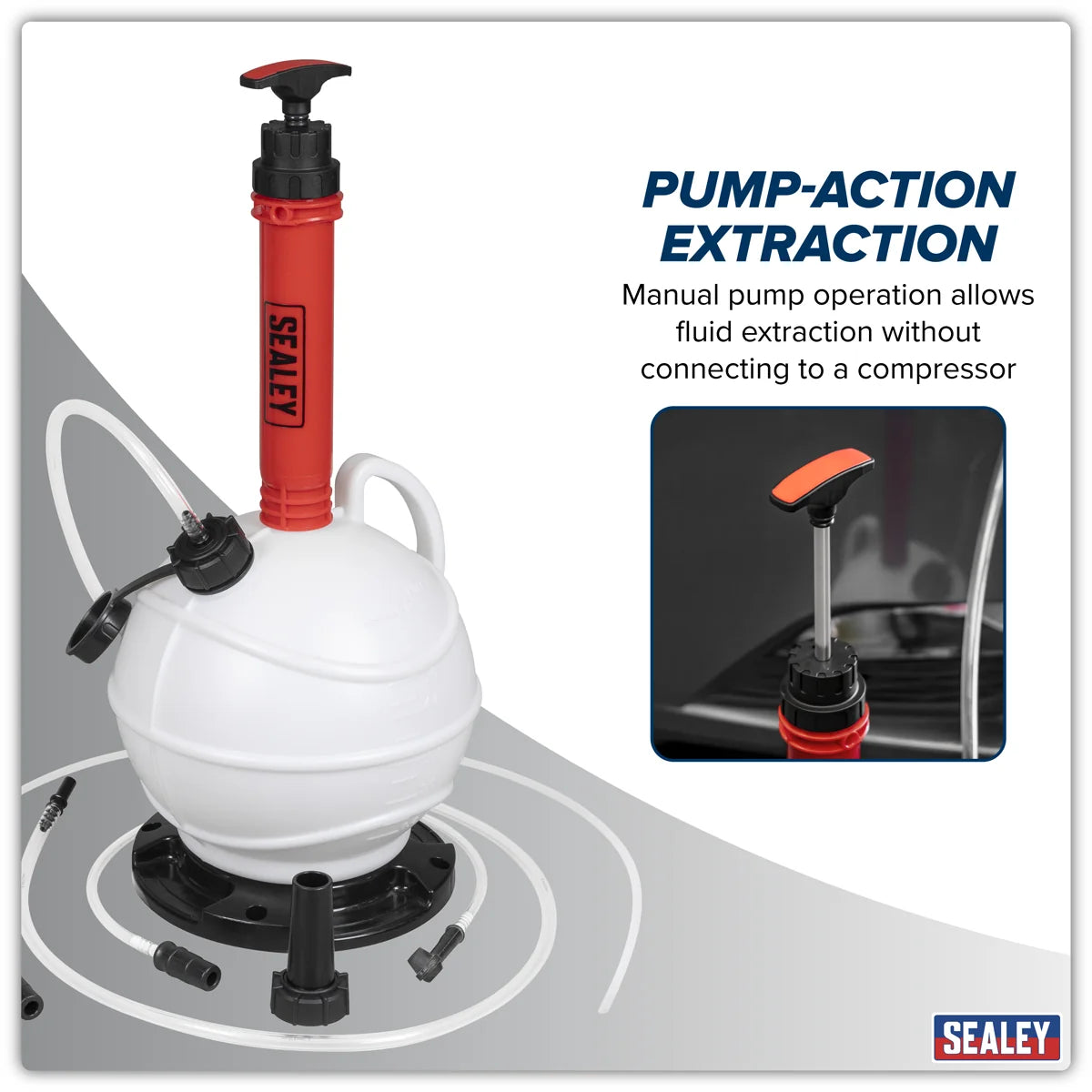 Sealey Manual Vacuum Brake & Fluid Extractor Pump 6L