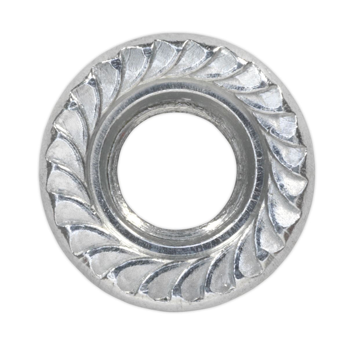 Sealey Flange Nut Serrated M8 Zinc DIN 6923 Pack of 100 FN8