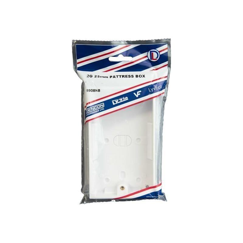 Dencon Pattress Box 2-Gang 25mm