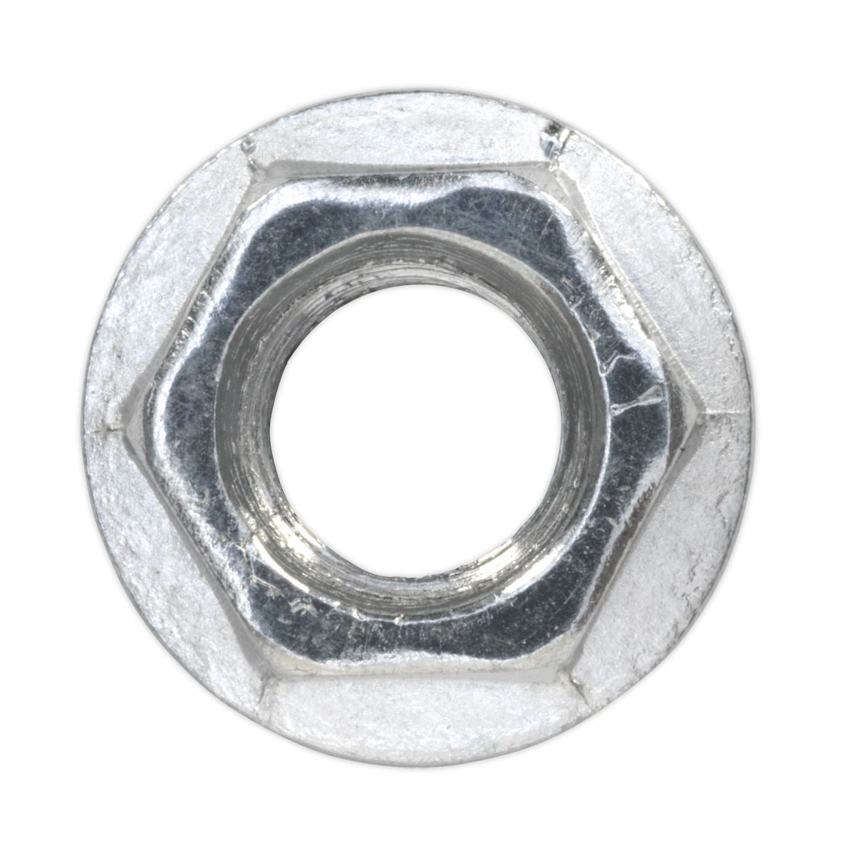 Sealey Flange Nut Serrated M8 Zinc DIN 6923 Pack of 100 FN8