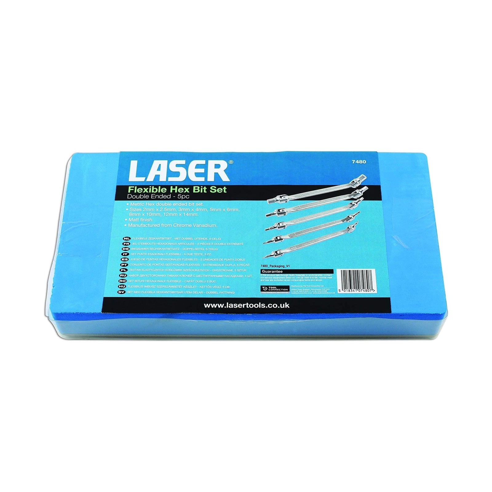 Laser Double Ended Flexible Hex Bit Set 5pc 7480