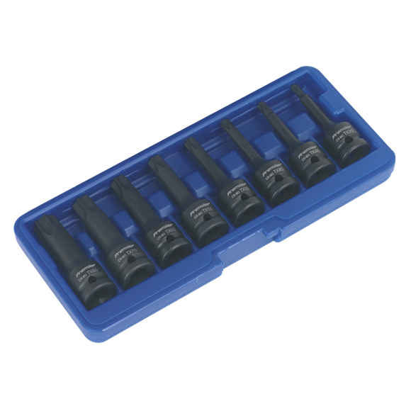 Sealey Impact TRX-Star* Socket Bit Set 8pc 1/2"Sq Drive AK5602