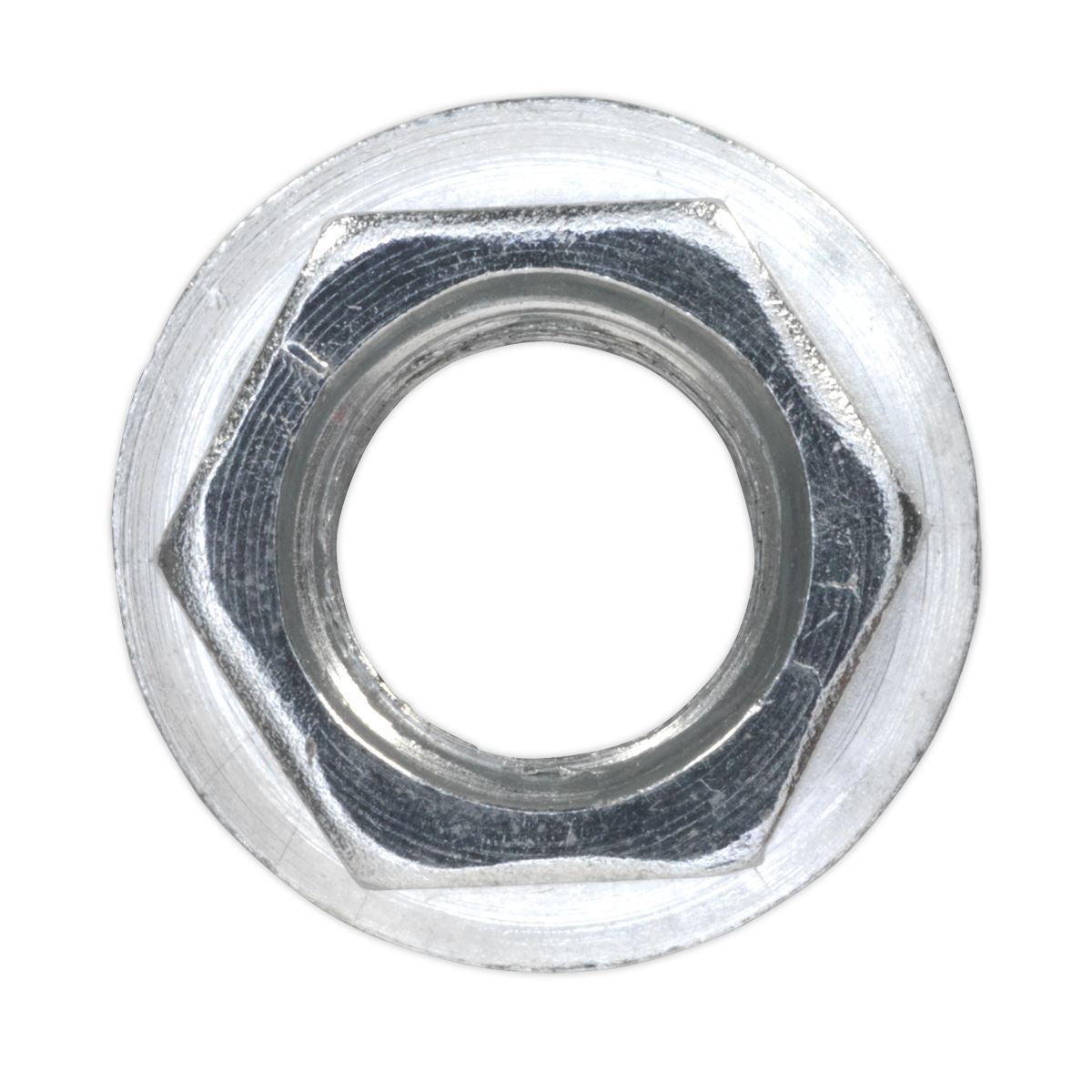Sealey Flange Nut Serrated M10 Zinc DIN 6923 Pack of 100 FN10