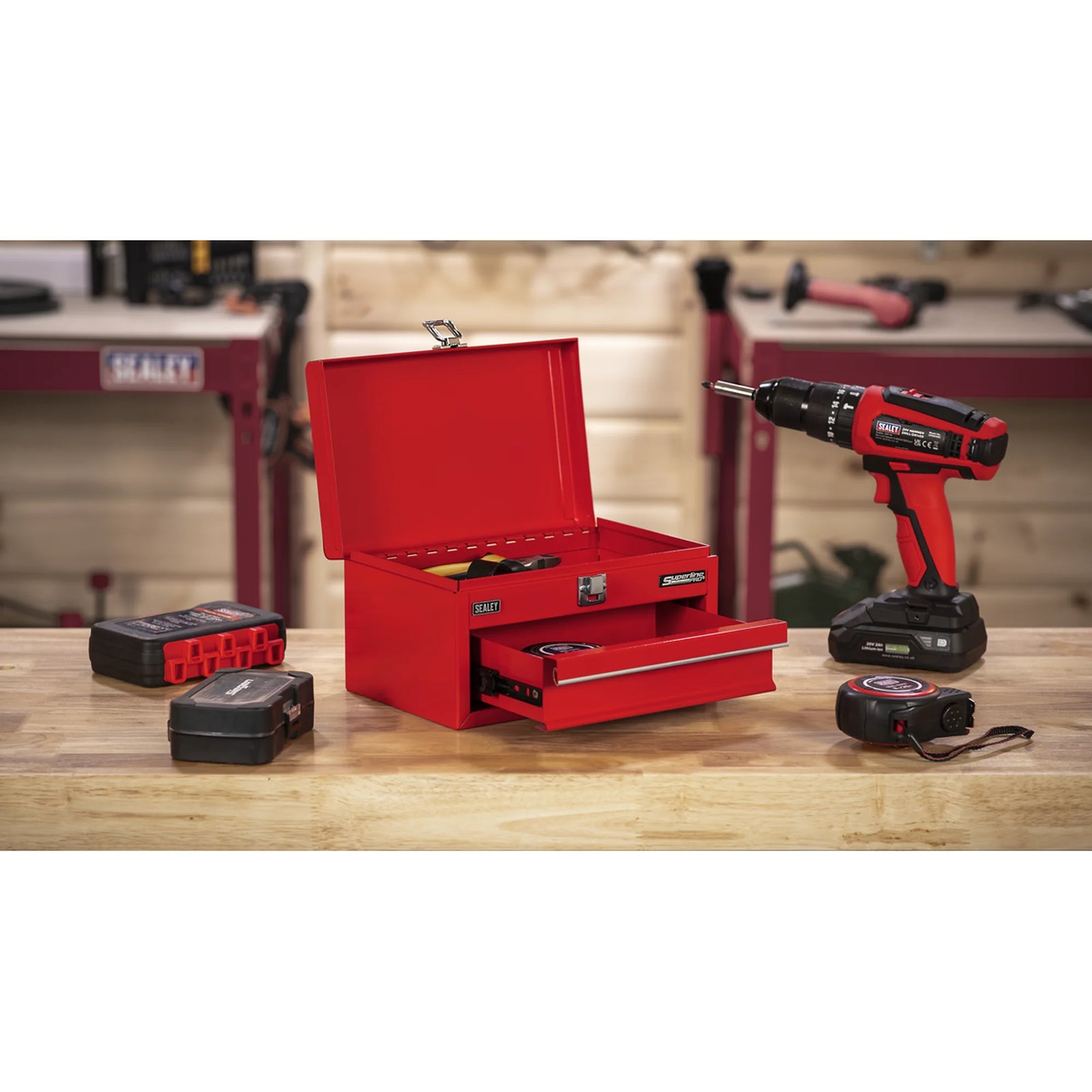 Sealey Superline PRO Mini Toolbox 1 Drawer Red 260x166x142mm