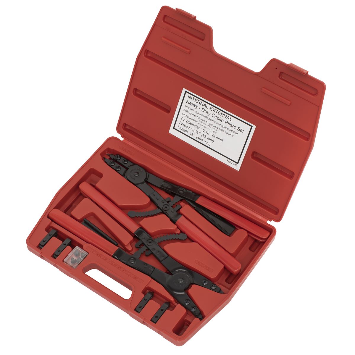 Sealey Circlip Pliers Set Internal/External 400mm Heavy-Duty