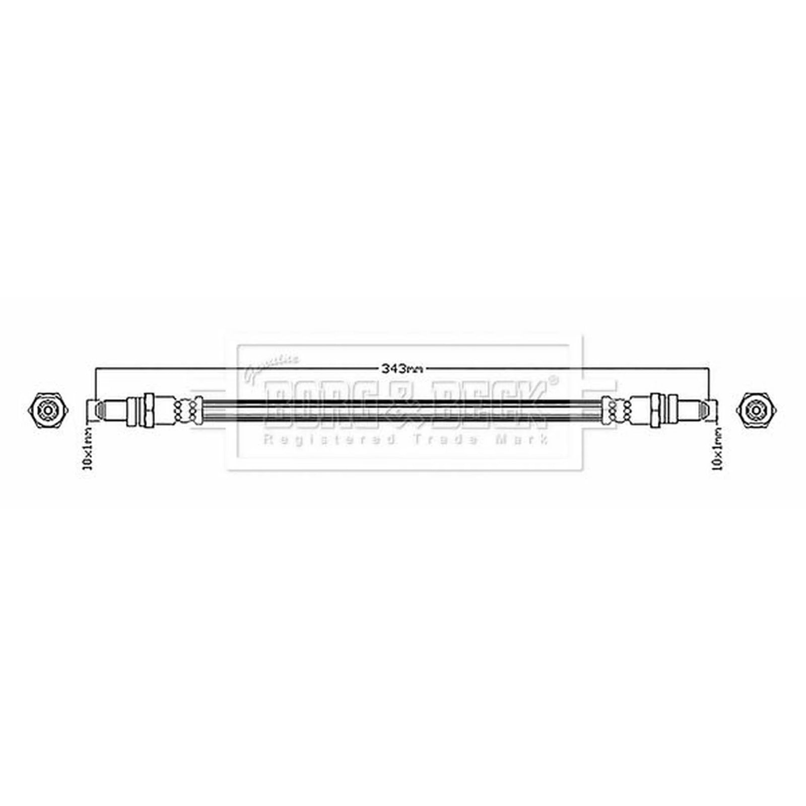 Borg & Beck Brake Hydraulic Hose Line Rear Right BBH6164