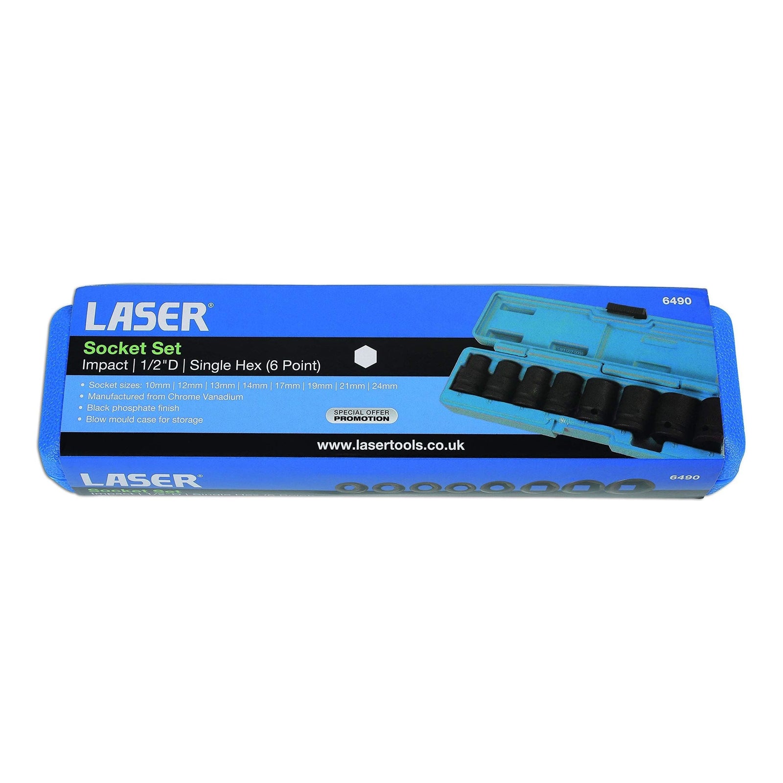 Laser Impact Socket Set 1/2"D 8pc 6490