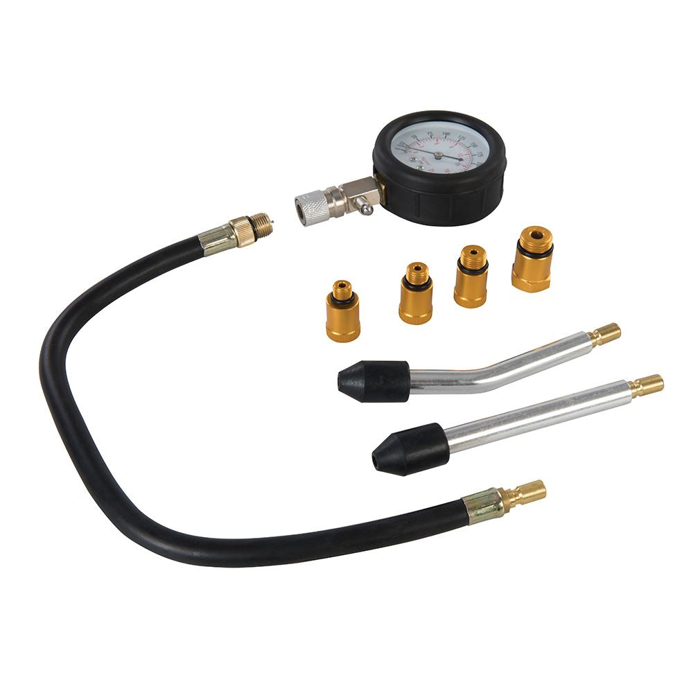 Silverline Petrol Engine Compression Test Kit 8pce 0 - 300psi