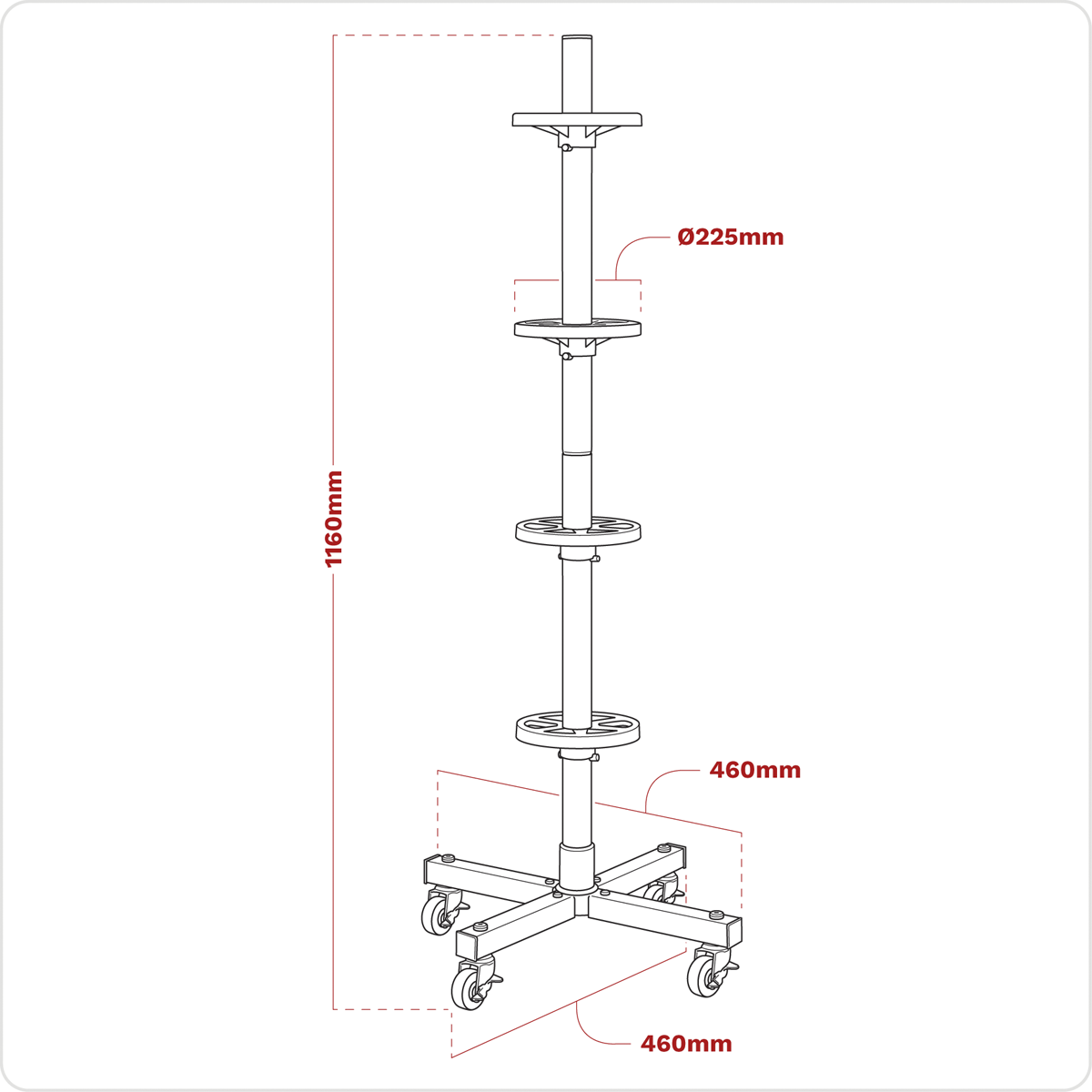 Sealey Wheel Storage Trolley STR004COMBO 100kg Capacity