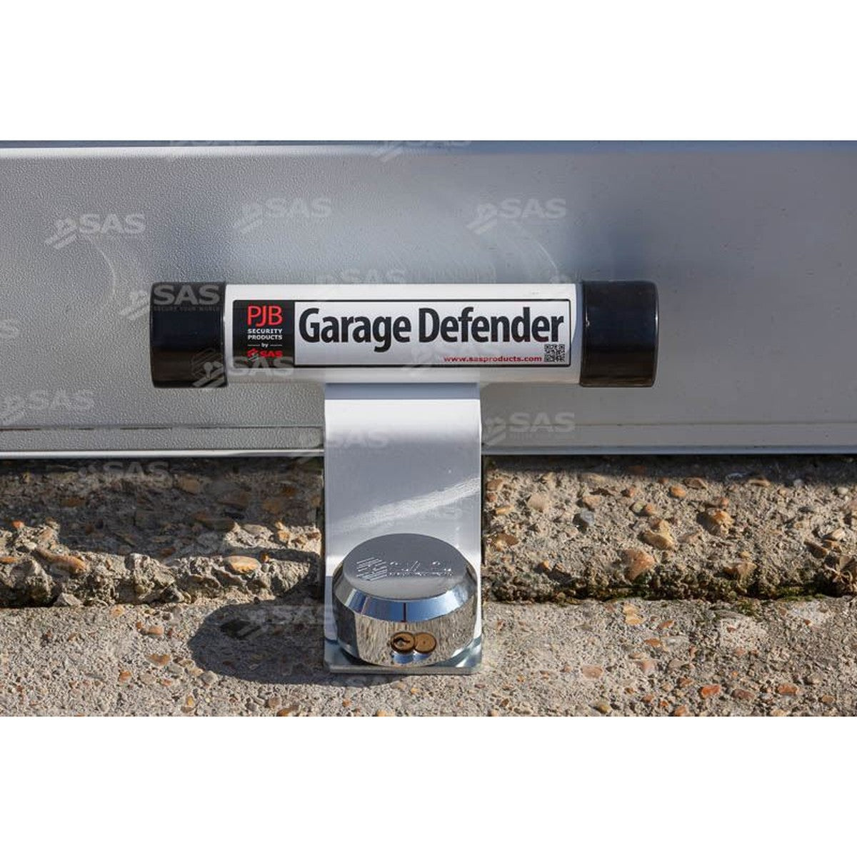SAS Garage Defender Master and Padlock Bolt Down / White / Lock Keyed Alike