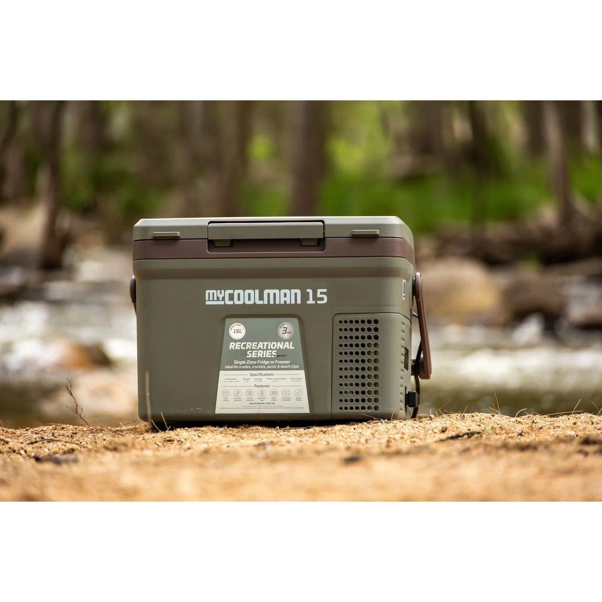 myCOOLMAN 15L Portable Fridge/Freezer Single Zone 12/24V DC + 240V AC Compact & Lightweight