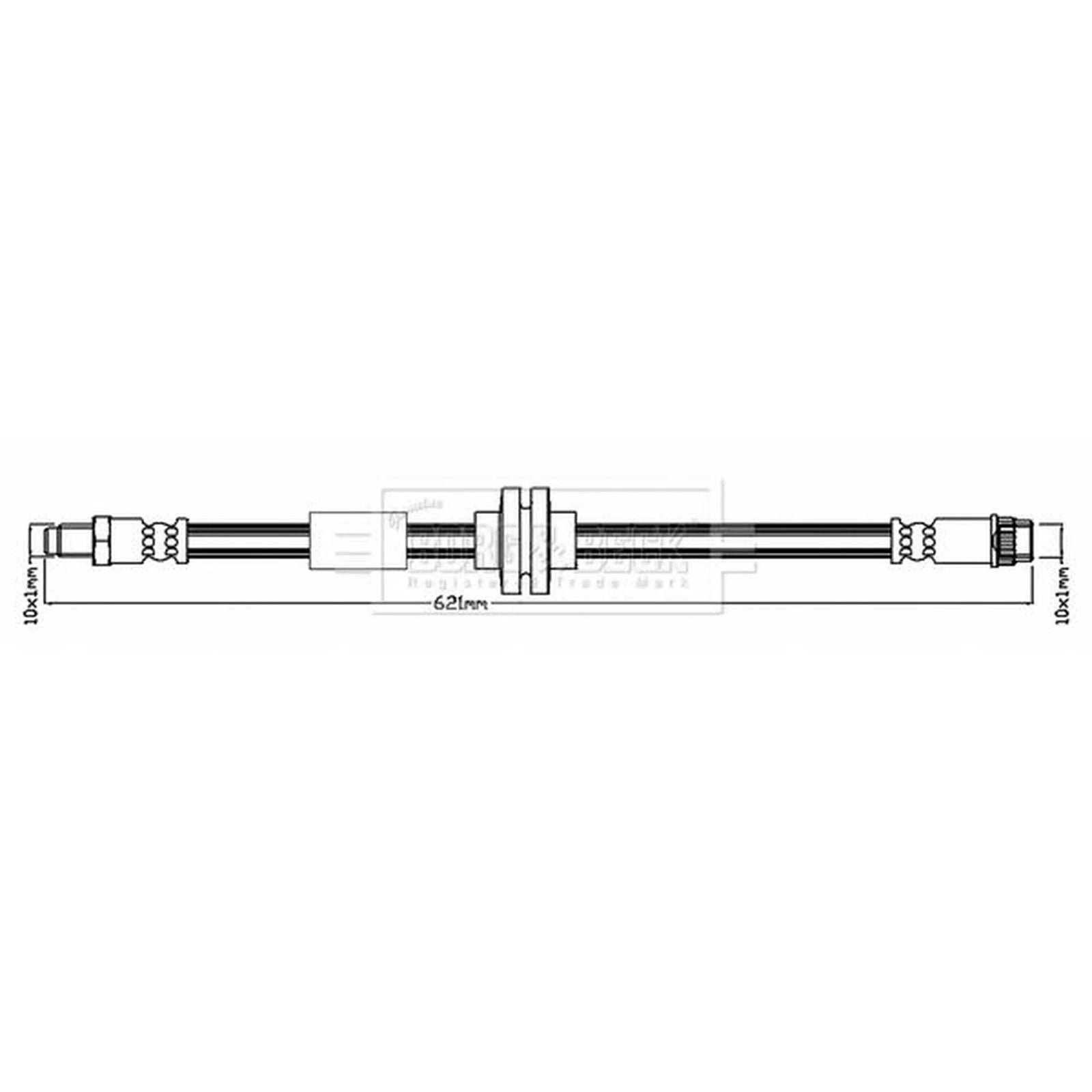 Borg & Beck Brake Hydraulic Hose Line Rear Right BBH7852