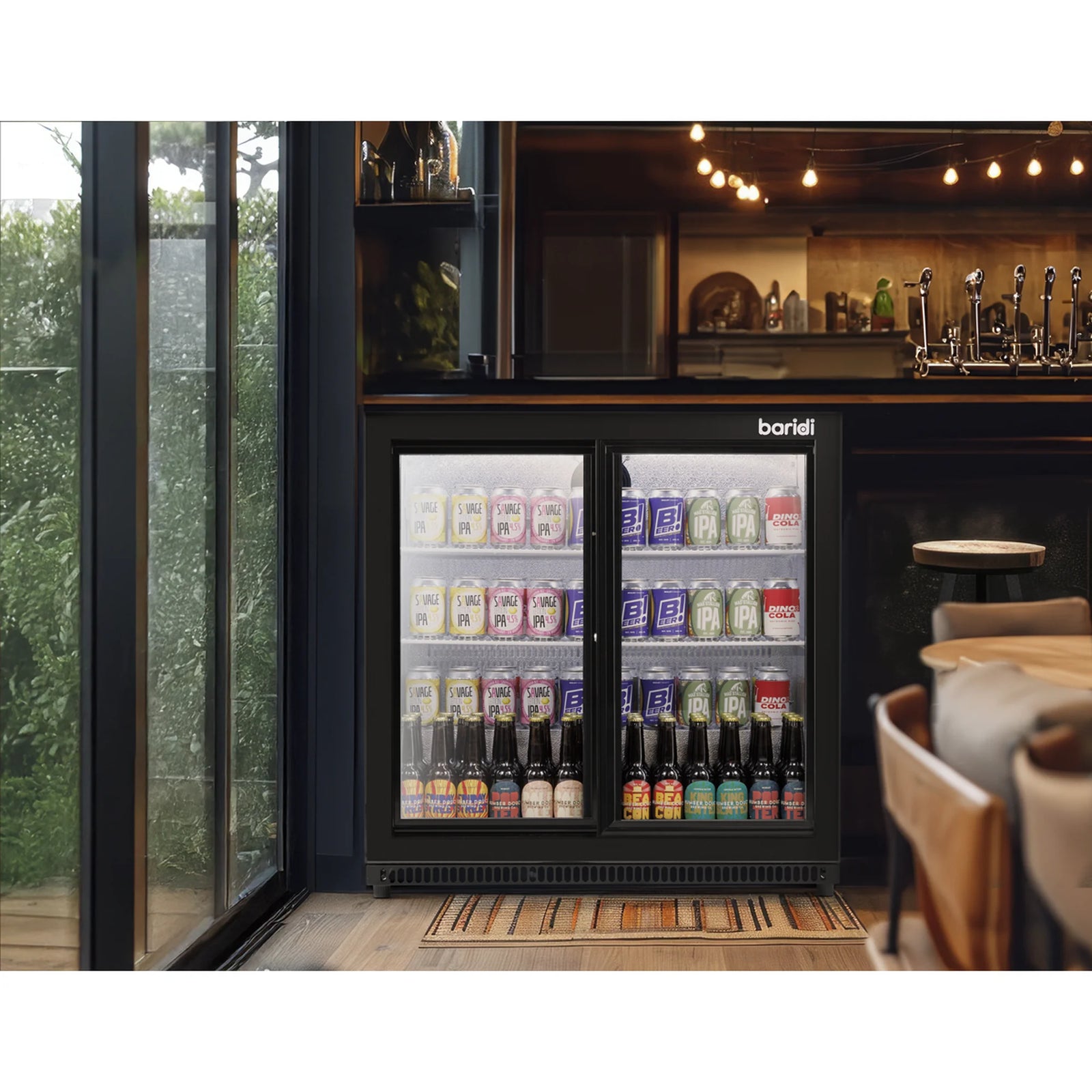 Baridi Back Bar Drinks Fridge Cooler DH273 190L Black