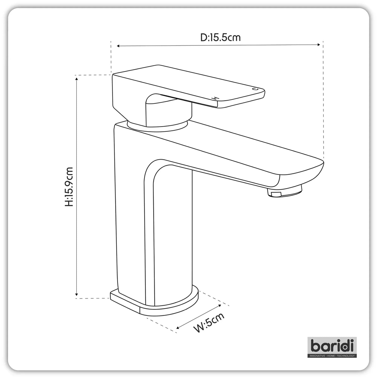 Baridi Basin Mixer Tap DH393 Matt Black
