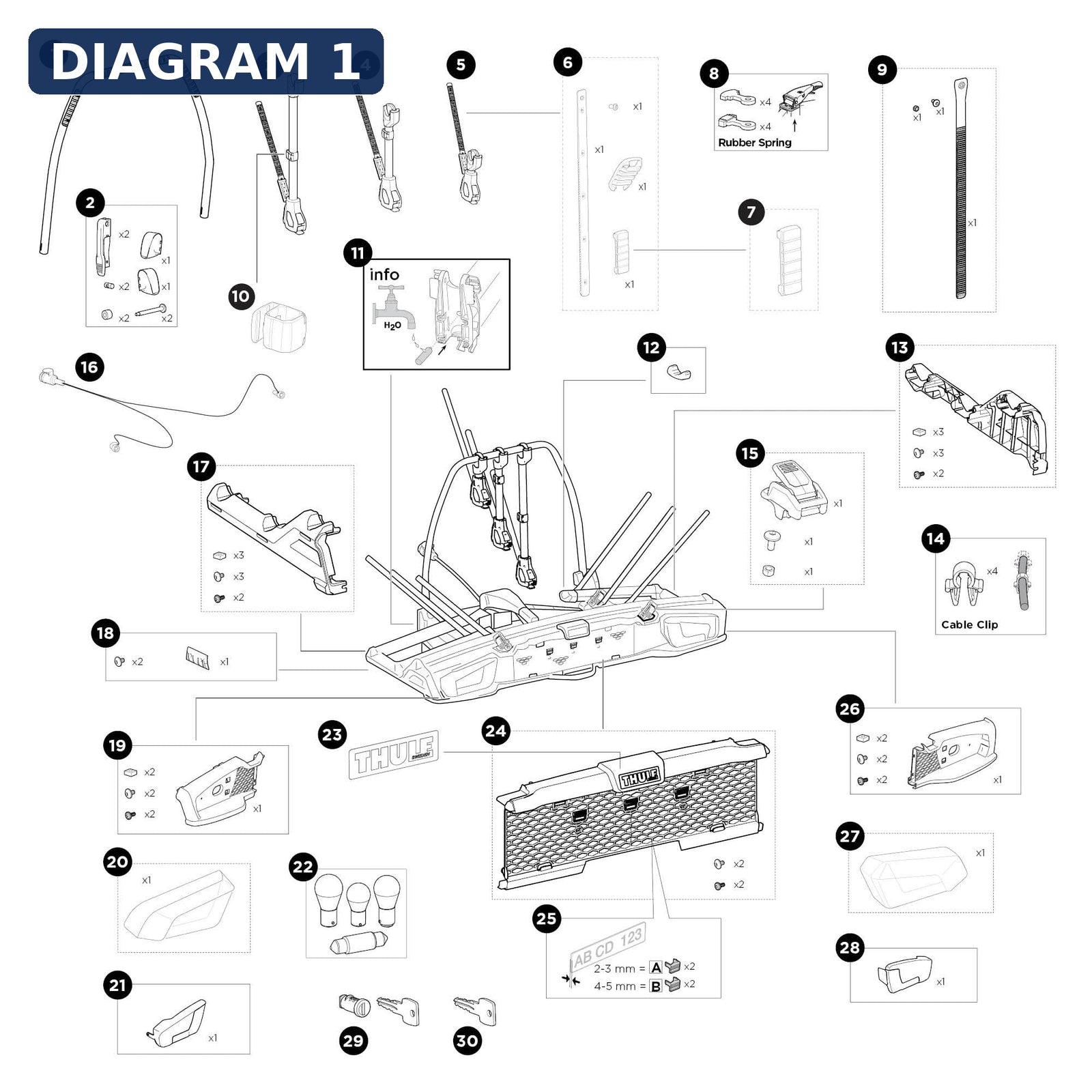 Thule Bike Frame Holder 3B - Spare Part