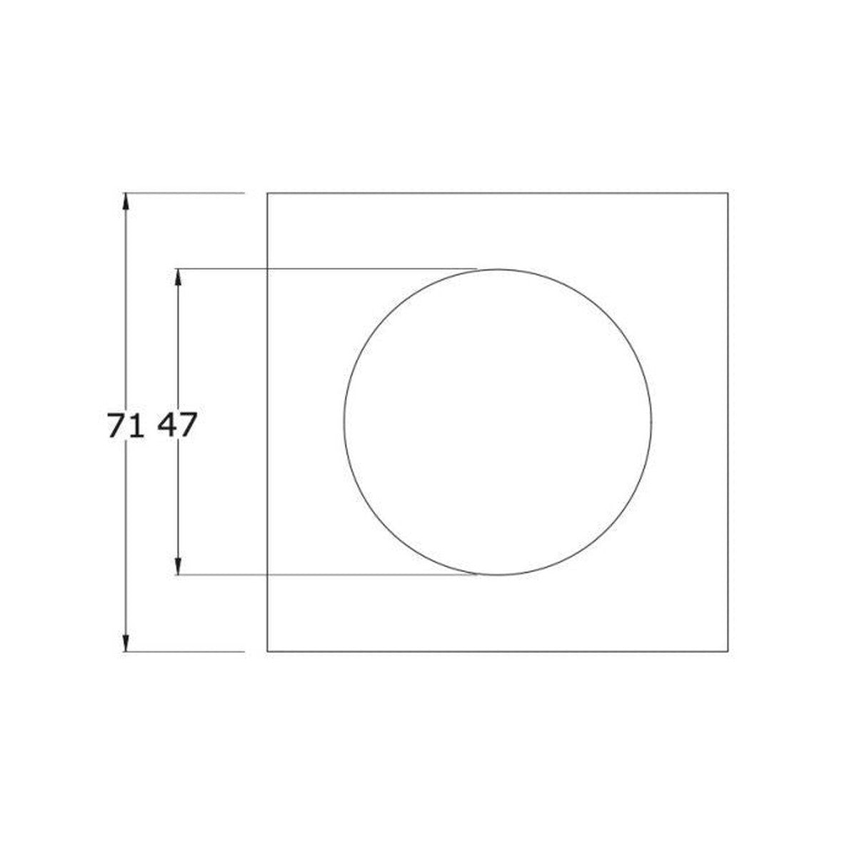 Lock Ring Square Matt Black � 71 X 71Mm