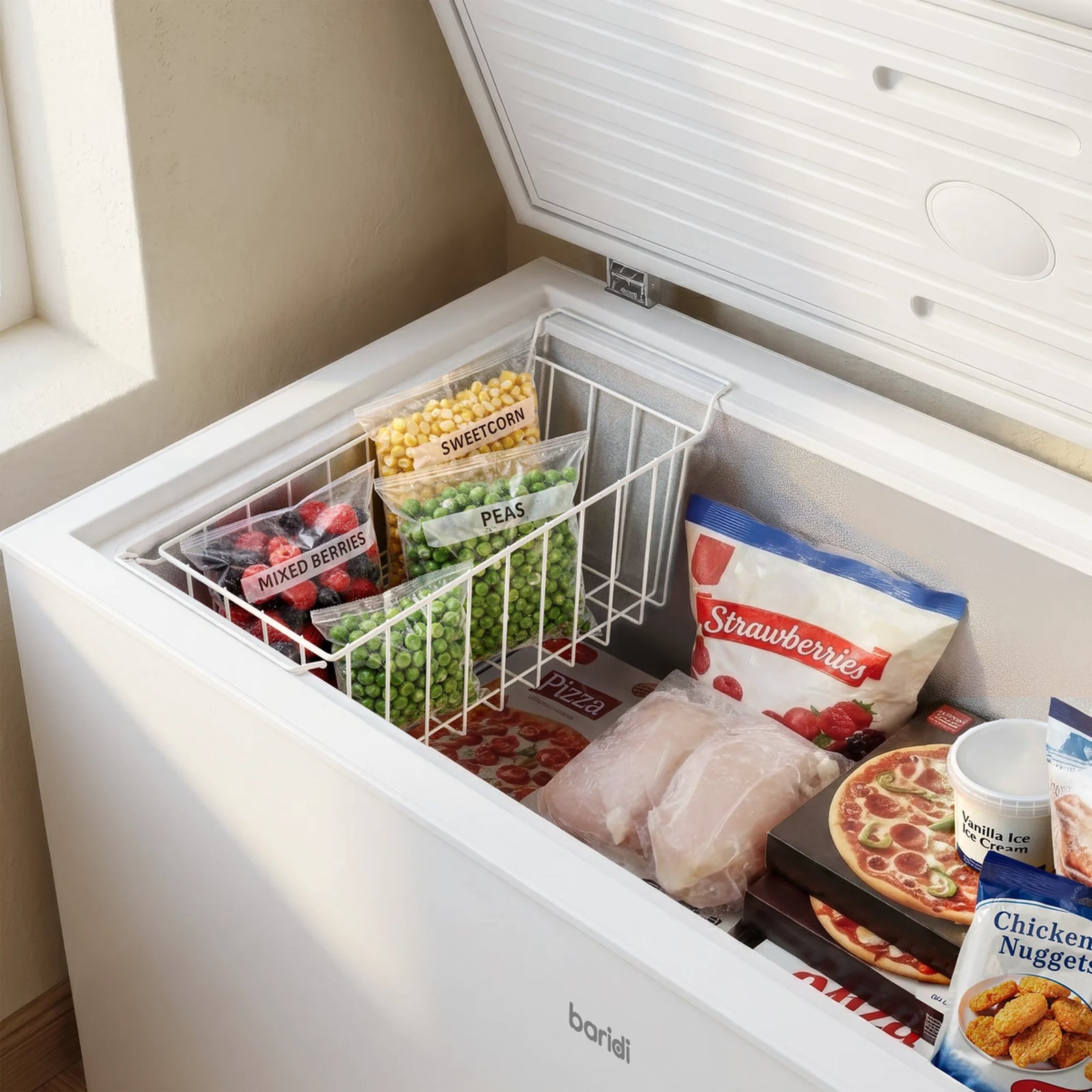 Baridi Chest Freezer DH258 254L Capacity - White