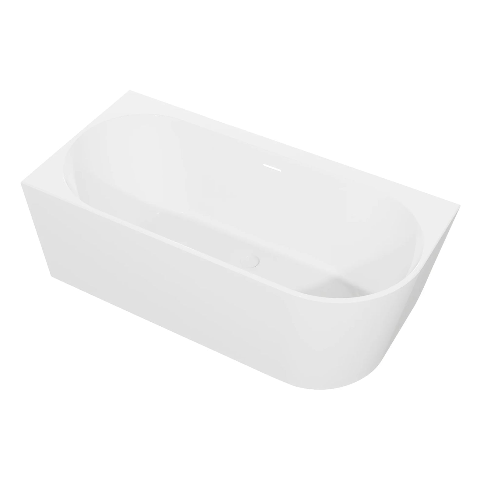 Baridi Left-Hand Corner Slim Rim Bath 150cm - Gloss White