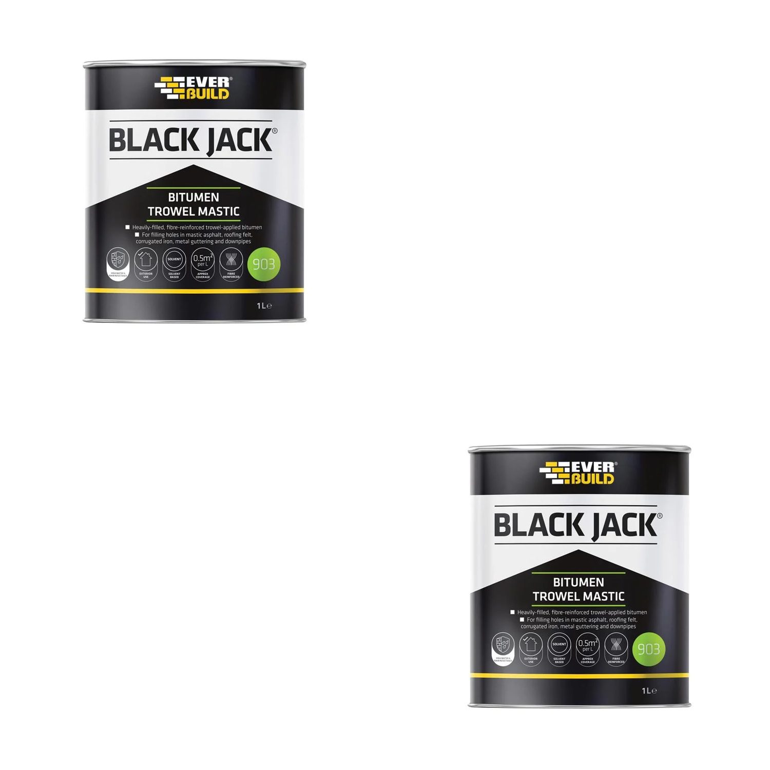 Everbuild Sika Black Jack® 903 Bitumen Trowel Mastic 1 litre - 852672