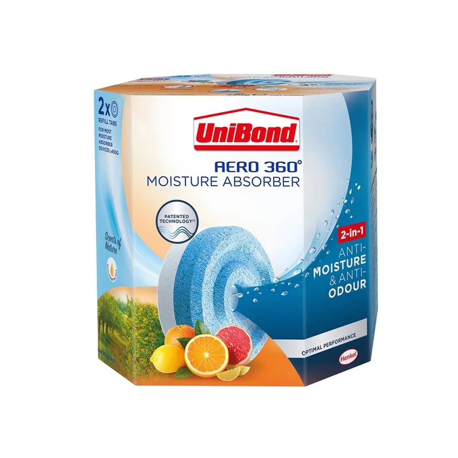 UniBond AERO 360º Moisture Absorber Citrus Refills (Pack 2) - 3005117